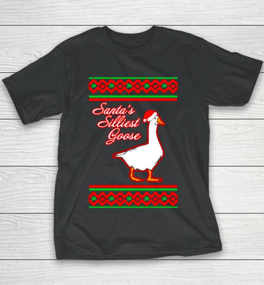 Santa’s Silliest Goose Tacky Ugly Christmas Youth T-Shirt