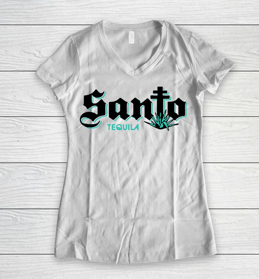 Santo Tequila Shirt Santa Tequila Women V-Neck T-Shirt