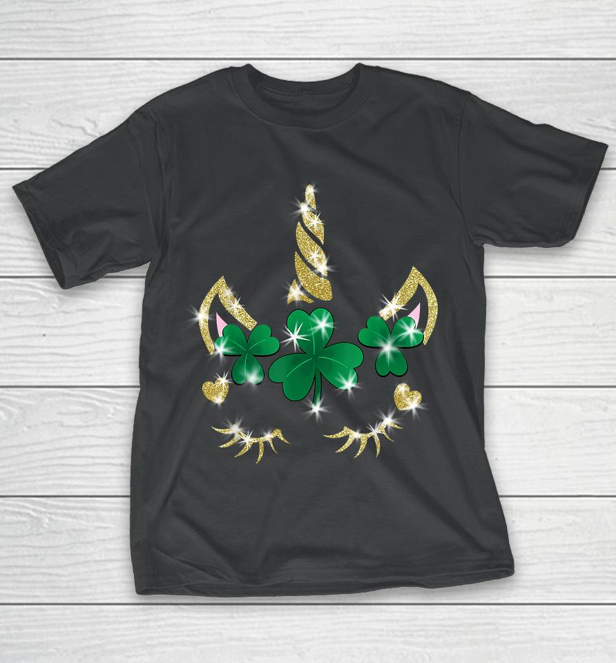 Sarcastic Unicorn Face Print Cute Saint Patrick's Day Girls T-Shirt