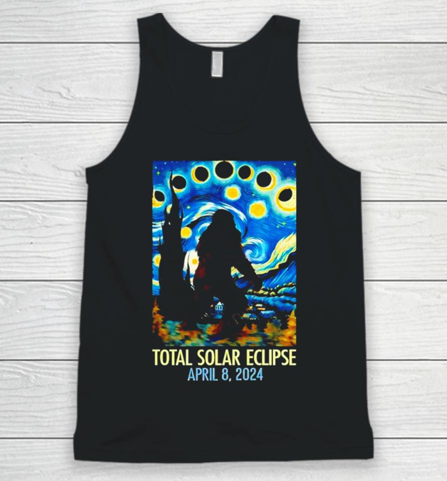 Sasquatch Bigfoot Staring At Solar Eclipse April 8Th 2024 Unisex Tank Top