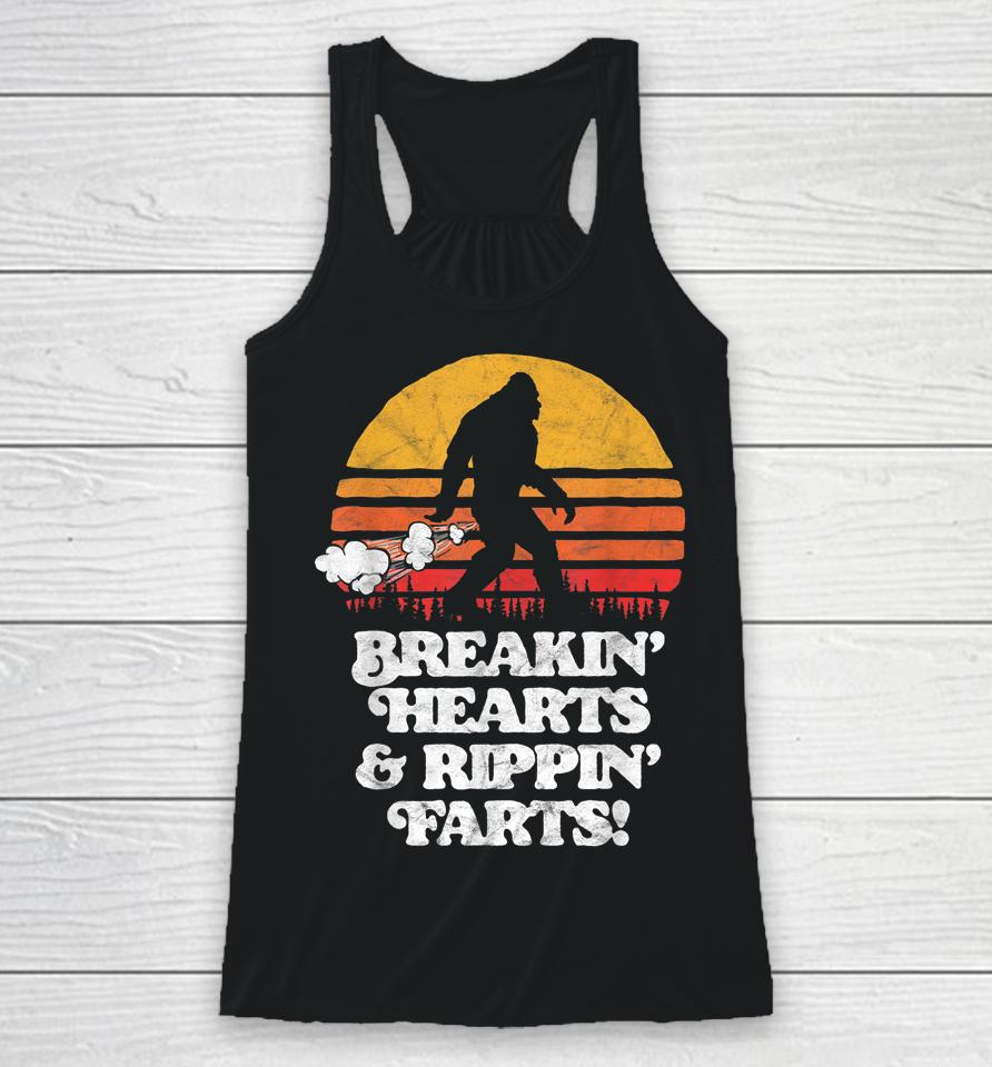 Sasquatch Breakin Hearts &Amp; Rippin Farts! Funny Bigfoot Sun Racerback Tank