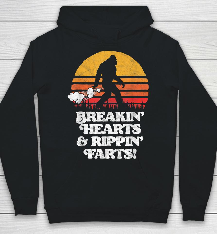 Sasquatch Breakin Hearts &Amp; Rippin Farts! Funny Bigfoot Sun Hoodie