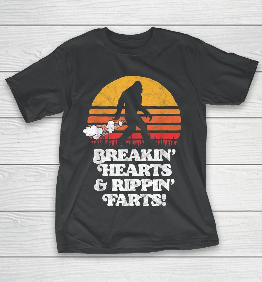 Sasquatch Breakin Hearts &Amp; Rippin Farts! Funny Bigfoot Sun T-Shirt