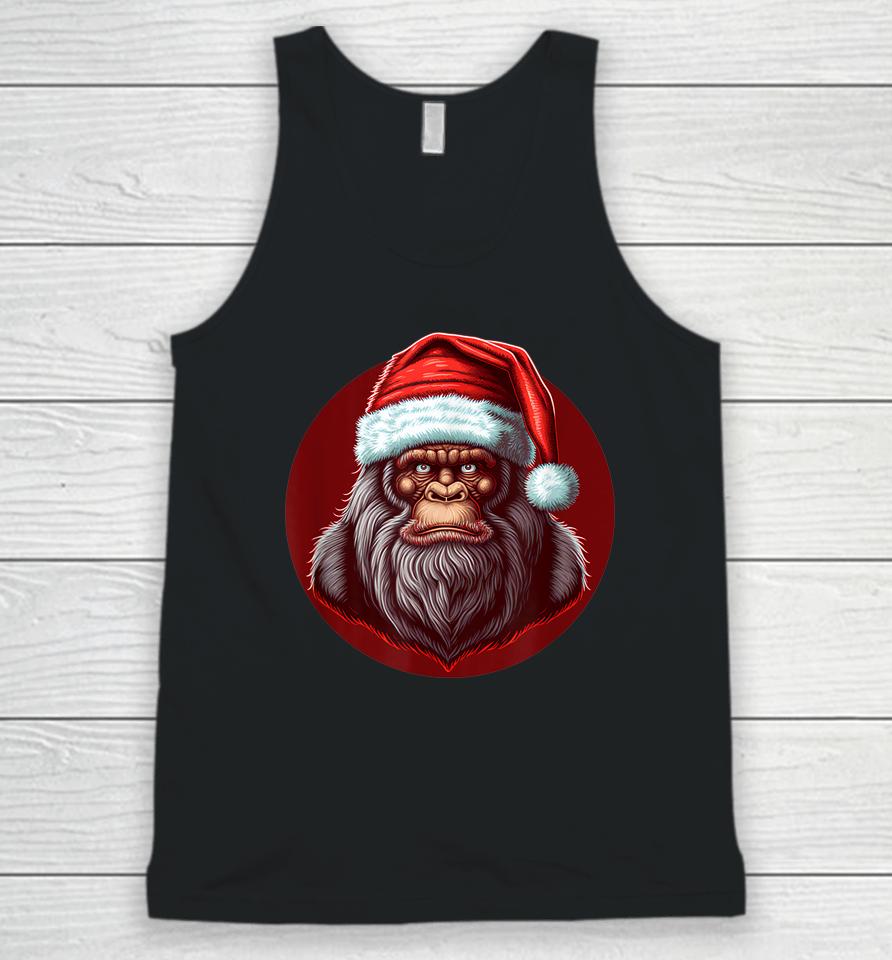 Sasquatch Christmas Santa Claus Xmas Bigfoot Believe Unisex Tank Top