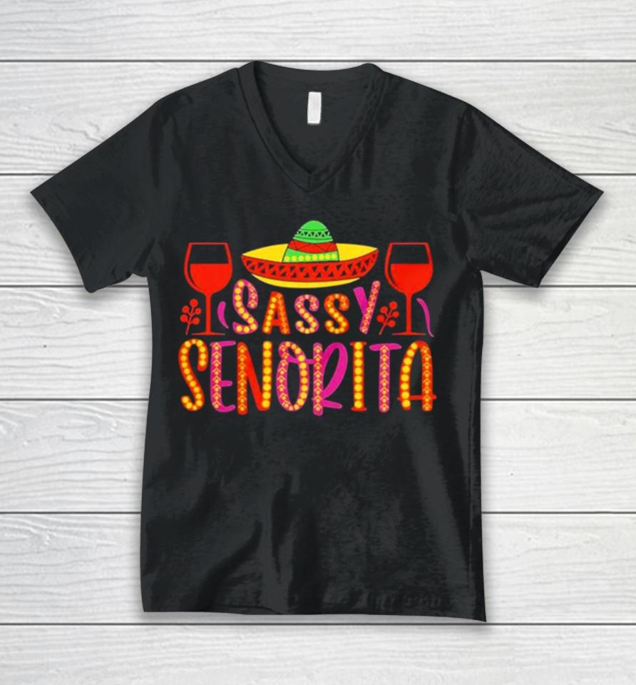 Sassy Senorita Cinco De Mayo Unisex V-Neck T-Shirt