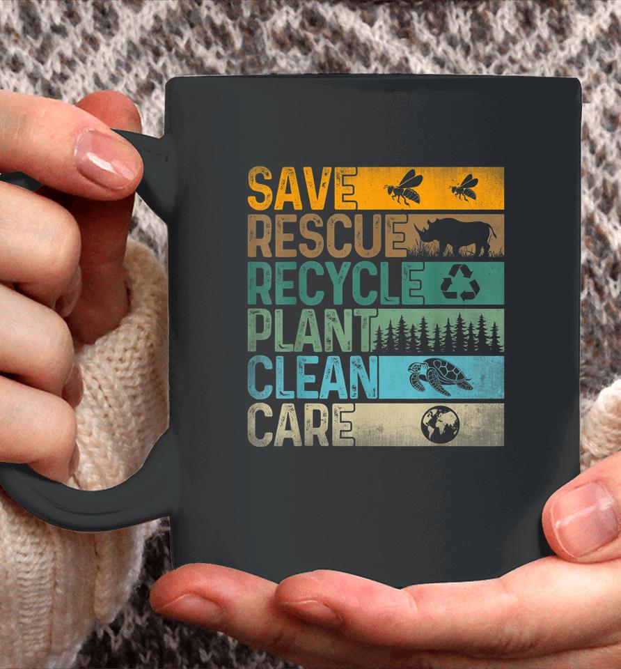 Save Bees Rescue Animals Recycle Plastics Fun Earth Day Coffee Mug