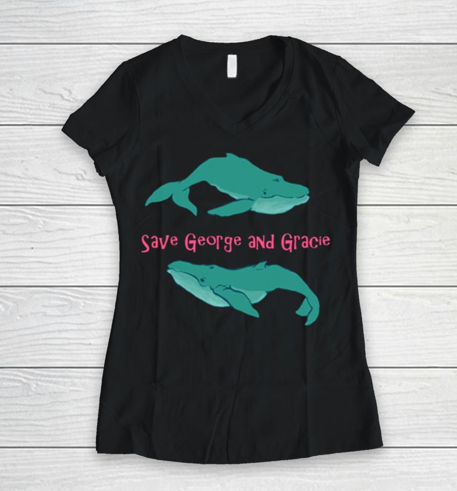 Save George And Gracie Star Trek Women V-Neck T-Shirt