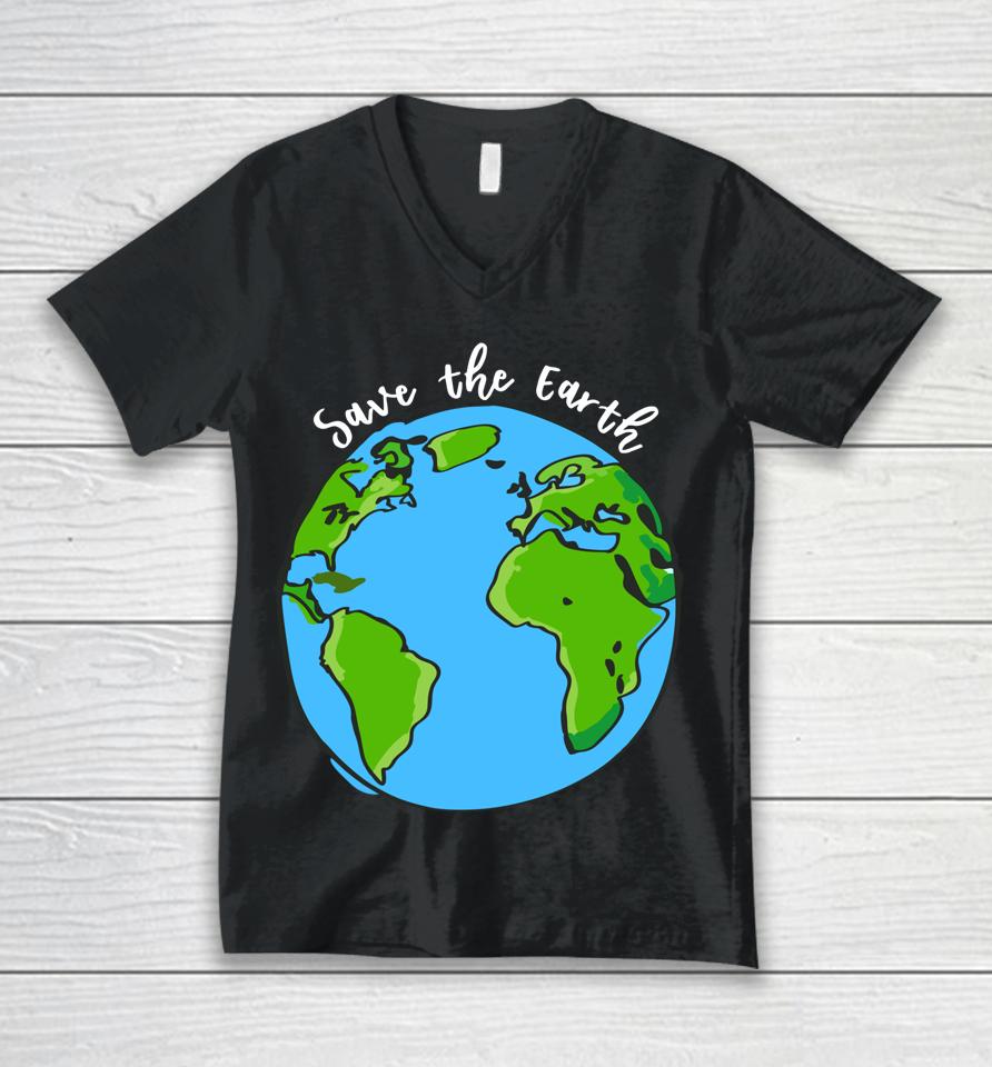 Save Our Planet Earth Day Unisex V-Neck T-Shirt