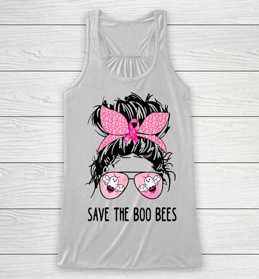 Save The Boo Bees Boobees Breast Cancer Awareness Halloween Racerback Tank