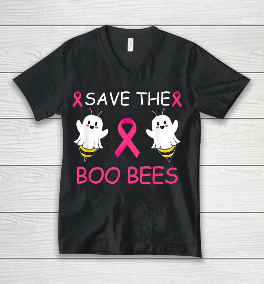 Save The Boo Bees Halloween Breast Cancer Unisex V-Neck T-Shirt