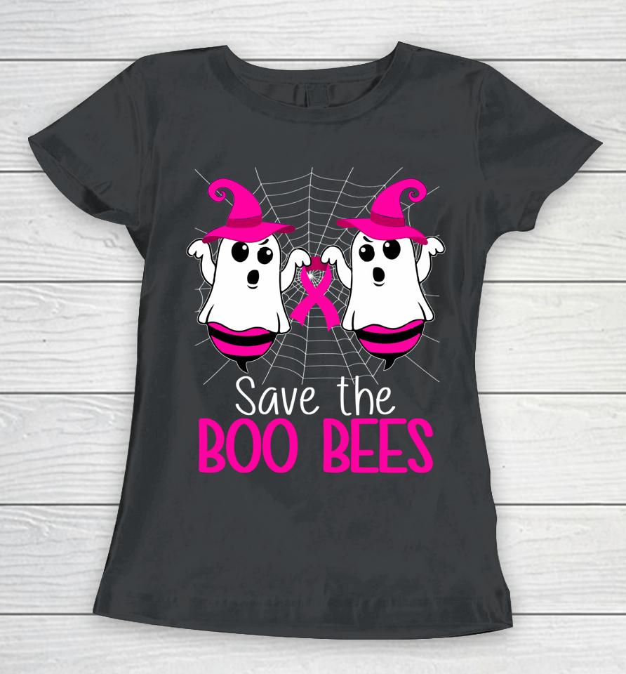 Save The Boo Bees Shirt Breast Cancer Awareness Halloween Women T-Shirt