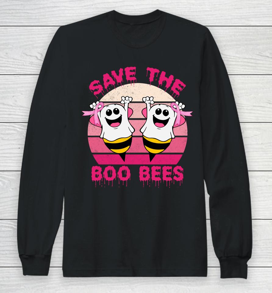 Save The Boo Bees Vintage Breast Cancer Awareness Halloween Long Sleeve T-Shirt
