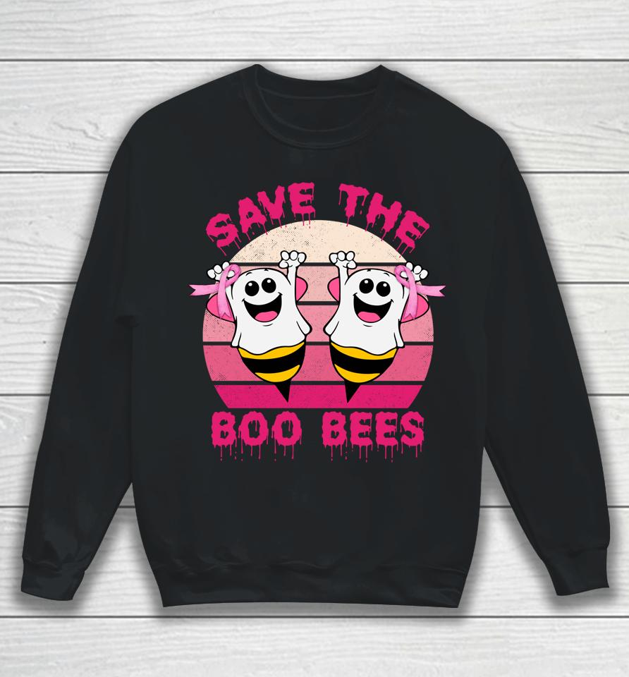 Save The Boo Bees Vintage Breast Cancer Awareness Halloween Sweatshirt