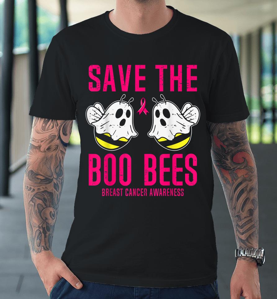 Save The Boobees Boo Bees Breast Cancer Halloween Premium T-Shirt