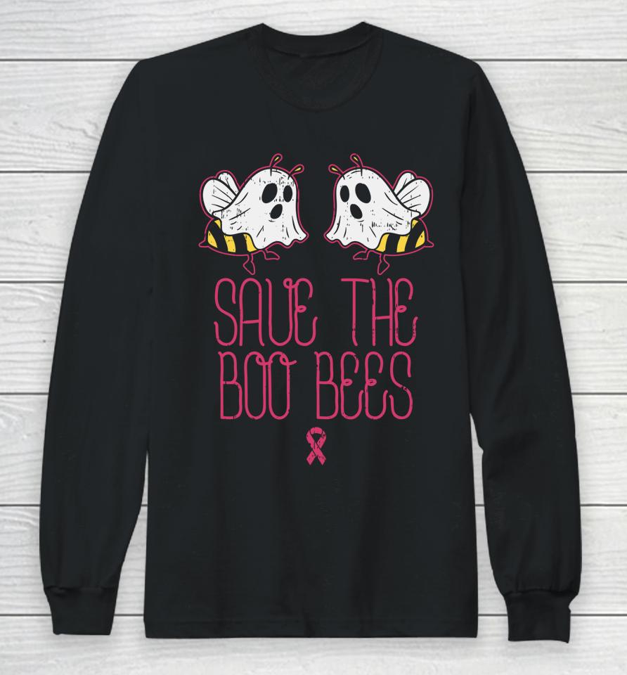Save The Boobees Boo Bees Breast Cancer Halloween Long Sleeve T-Shirt
