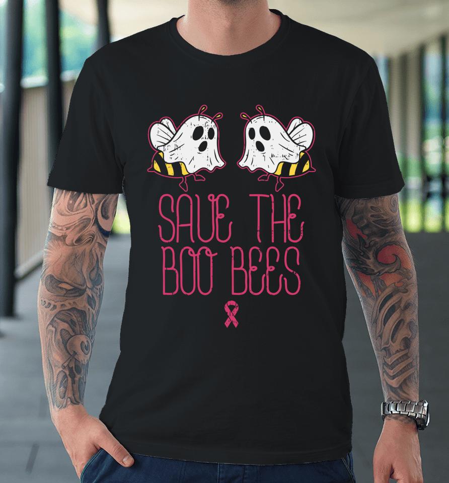 Save The Boobees Boo Bees Breast Cancer Halloween Premium T-Shirt