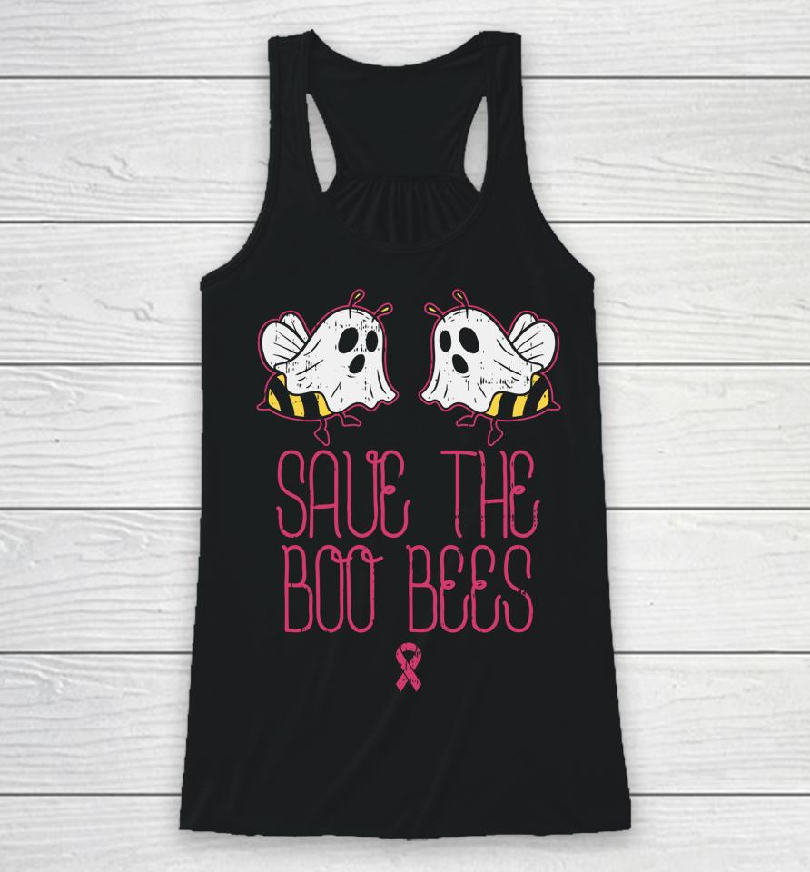 Save The Boobees Boo Bees Breast Cancer Halloween Racerback Tank