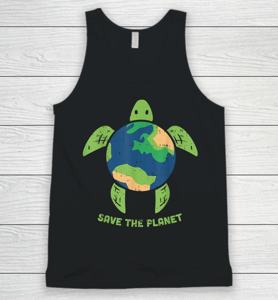Save The Planet Turtle Earth Day Unisex Tank Top