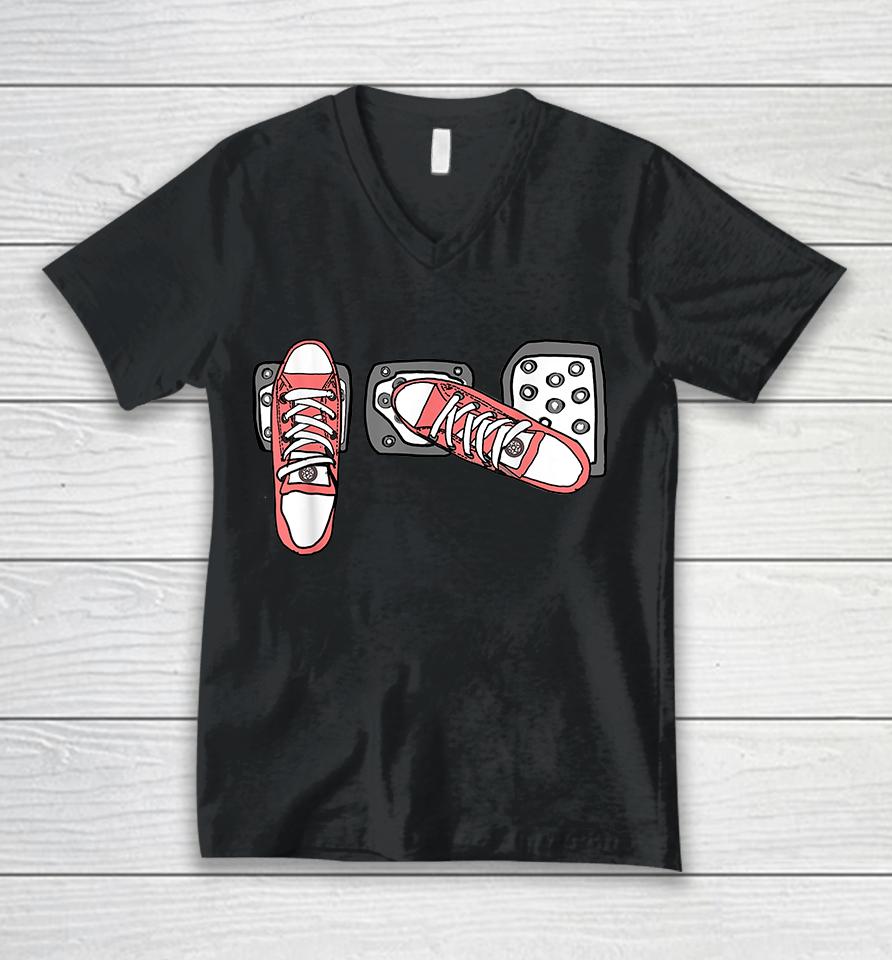 Save The Stick Funny Manual Transmission Three Pedals Car Unisex V-Neck T-Shirt