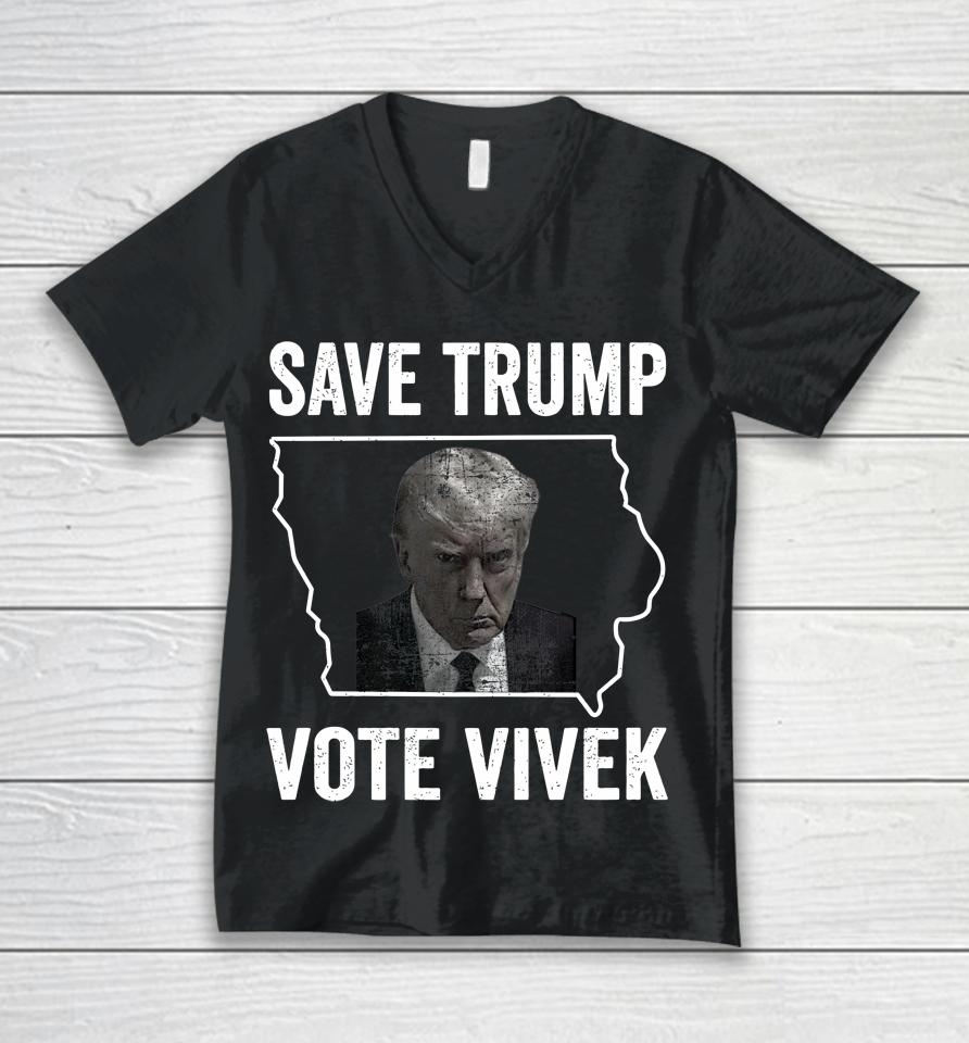 Save Trump Vote Vivek 2024 Ramaswamy President Unisex V-Neck T-Shirt