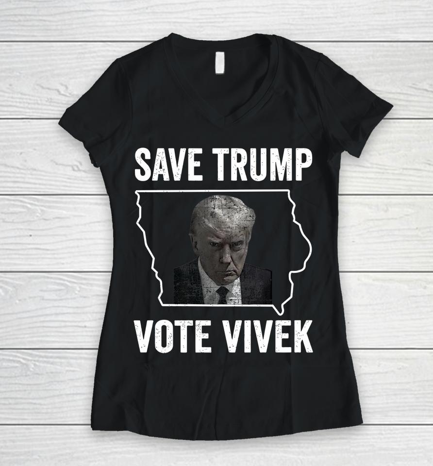Save Trump Vote Vivek 2024 Ramaswamy President Women V-Neck T-Shirt