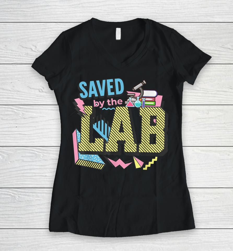 Saved By The Lab Retro Lab Week 2023 Medical Laboratory Tech Women V-Neck T-Shirt