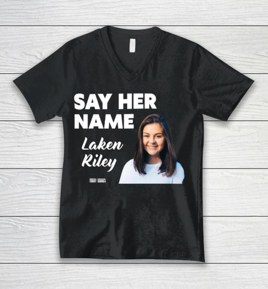 Say Her Name Laken Riley Unisex V-Neck T-Shirt