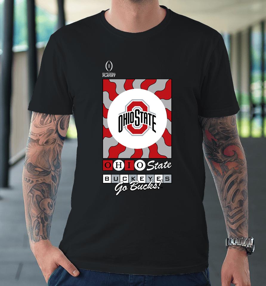 Scarlet Ohio State Buckeyes Go Bucks 2022 College Football Playoff Media Night Premium T-Shirt