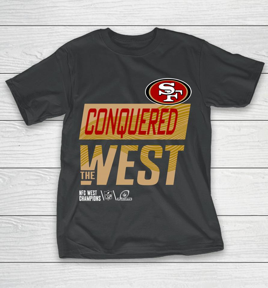 Scarlet San Francisco 49Ers Nfc West Division Champions 2022 Locker Room Trophy Collection T-Shirt