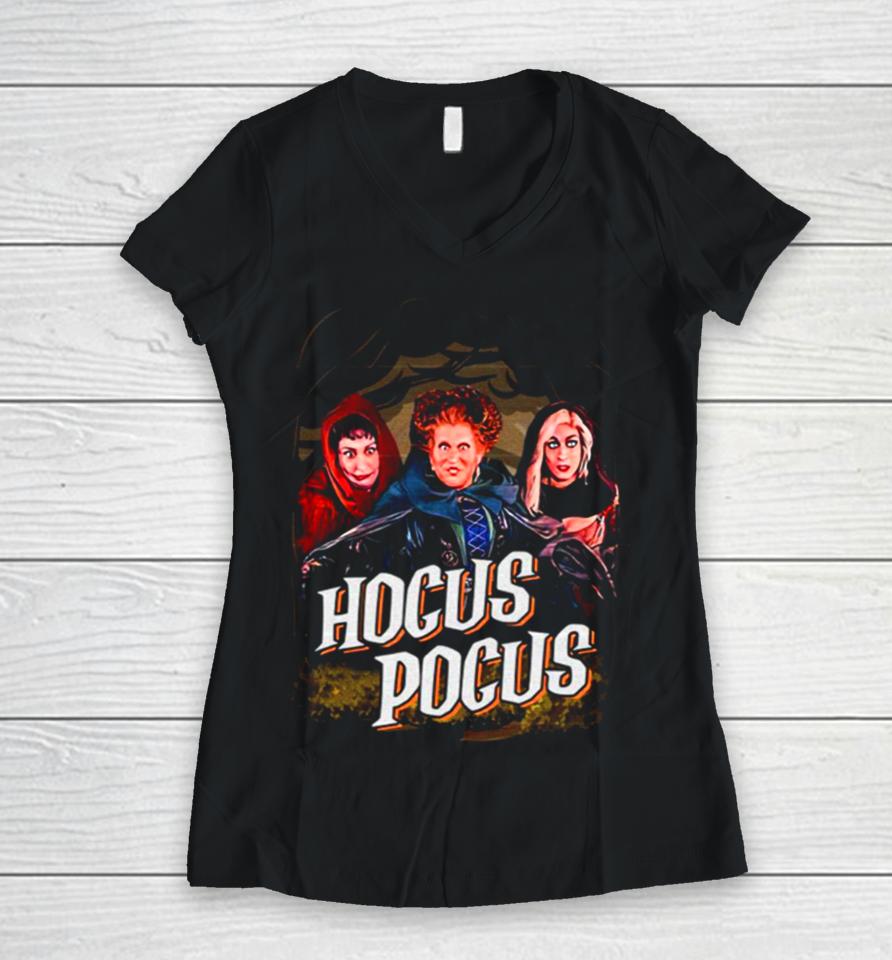 Scary 90S Movie Halloween Hocus Pocus Women V-Neck T-Shirt