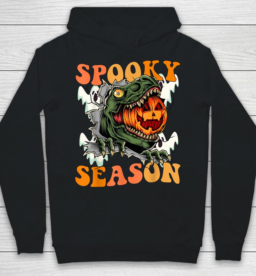 Scary Dinosaur Funny Pumpkin Spooky Season Happy Halloween Hoodie