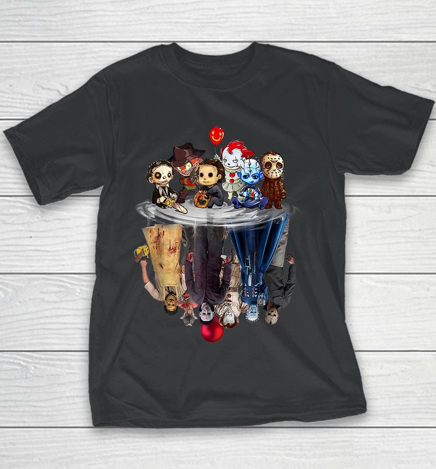 Scary Horror Movies Chibi Character Water Reflection Youth T-Shirt