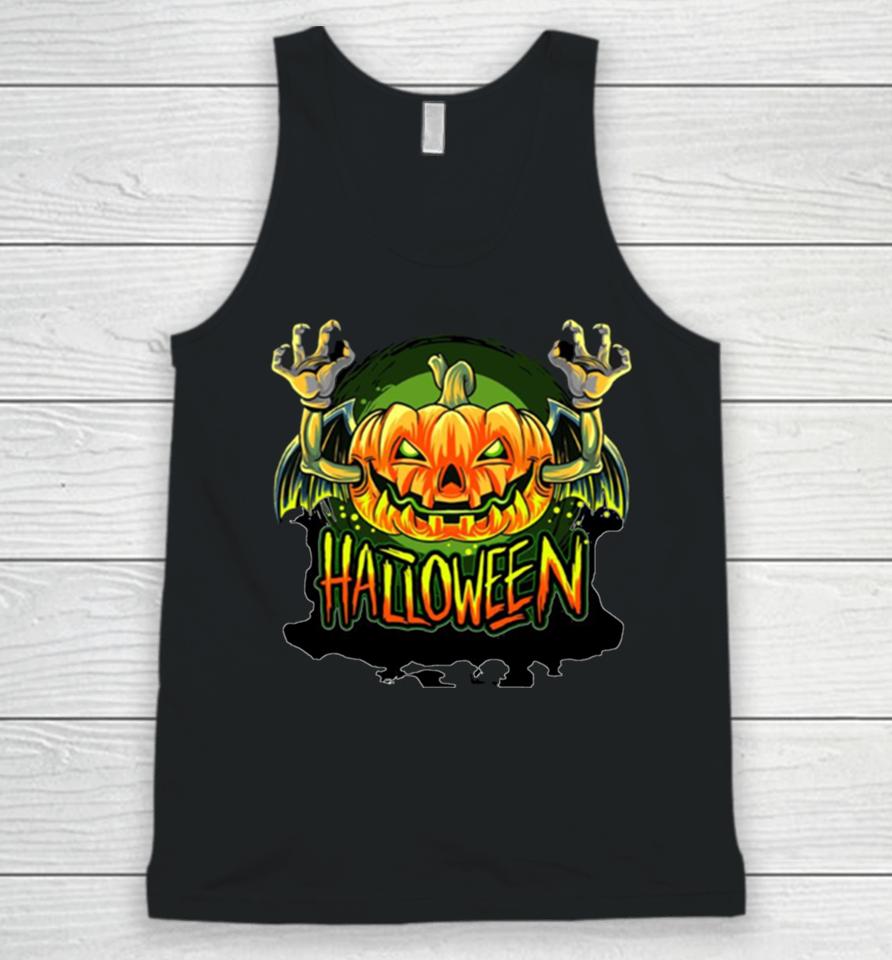 Scary Pumpkin Head Halloween Unisex Tank Top