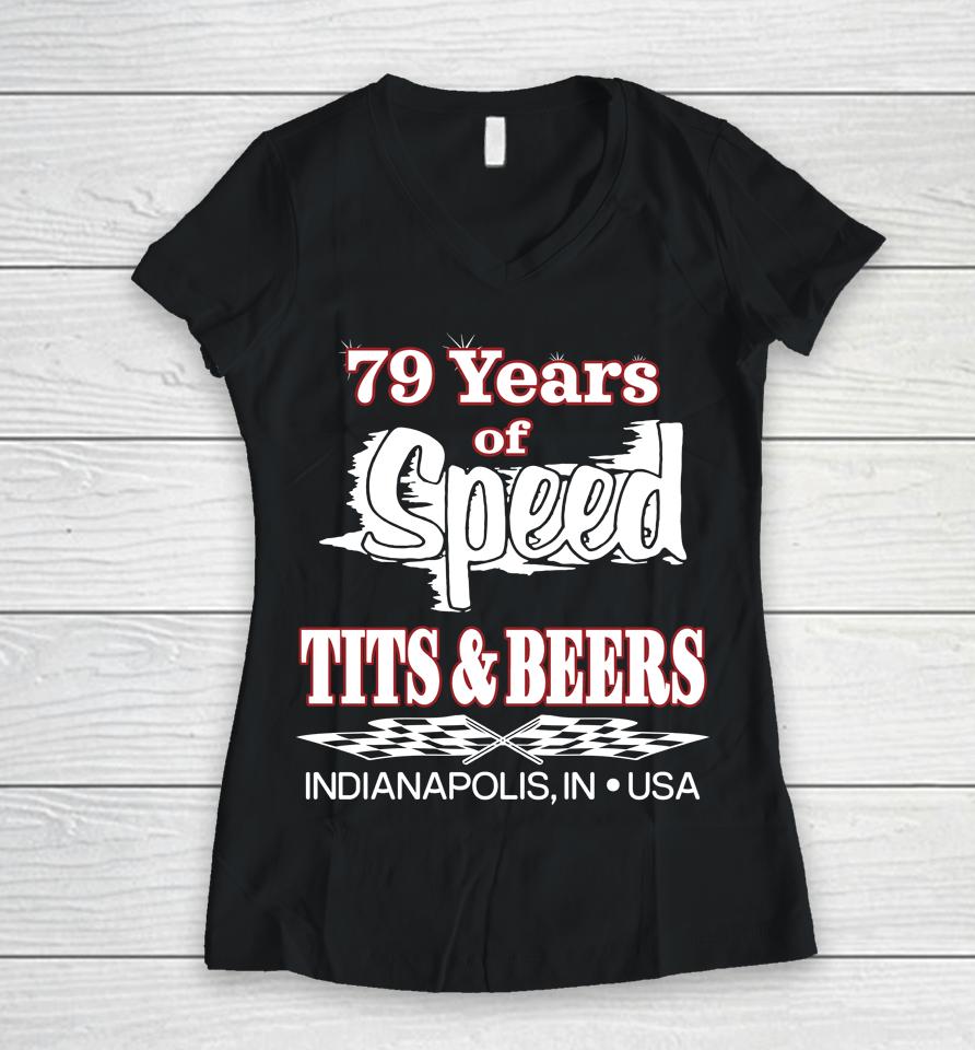 Scheme 79 Years Of Speed Tits And Beers Women V-Neck T-Shirt