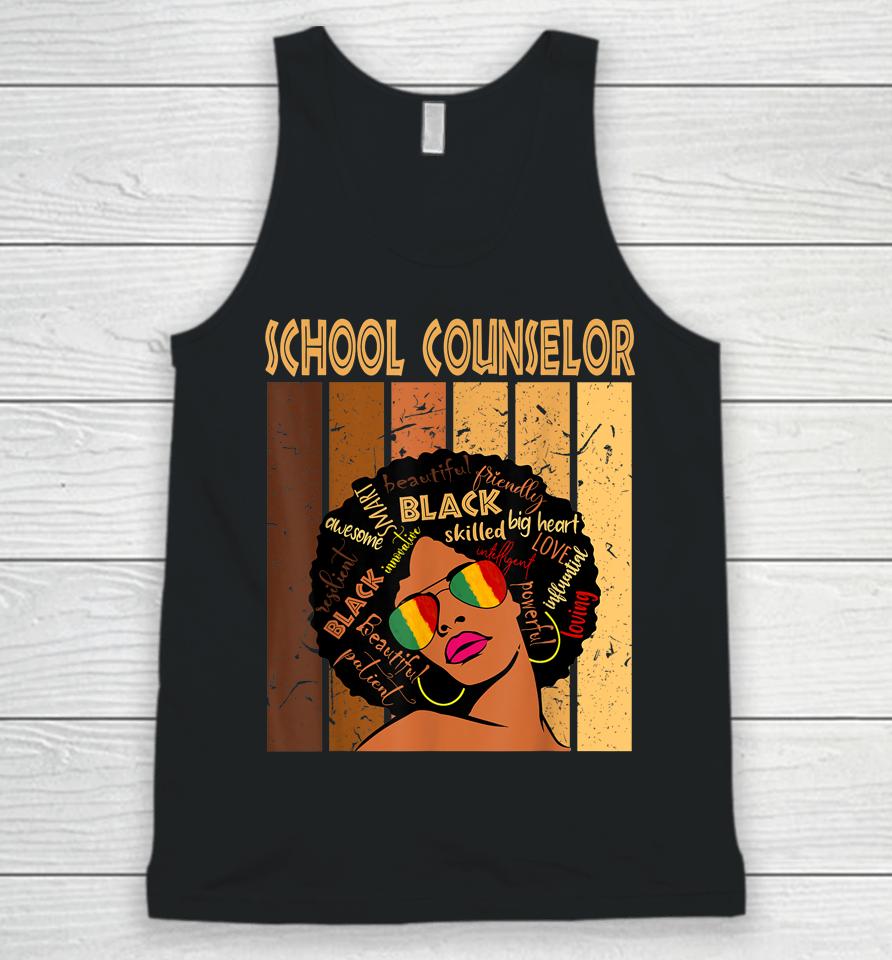 School Counselor Afro African American Black History Month Unisex Tank Top