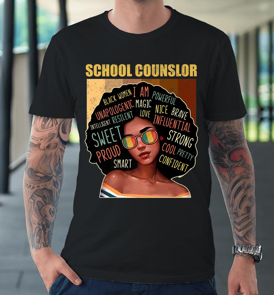 School Counselor Afro African American Black History Month Premium T-Shirt