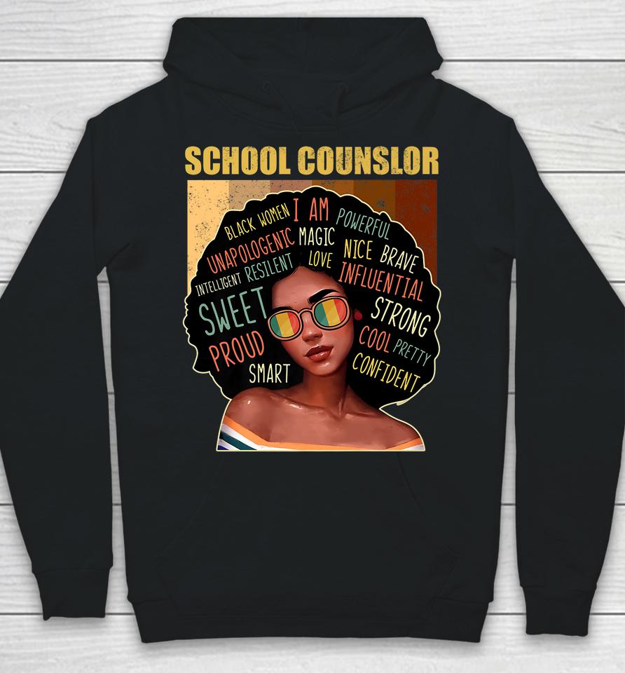 School Counselor Afro African American Black History Month Hoodie