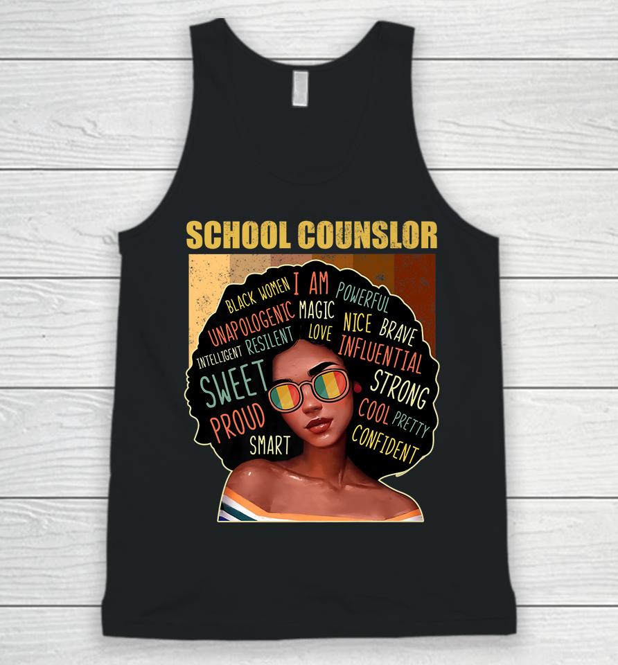 School Counselor Afro African American Black History Month Unisex Tank Top