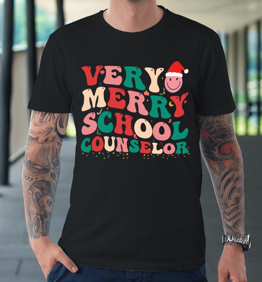 School Counselor Elf Christmas School Counselor Xmas Santa Premium T-Shirt