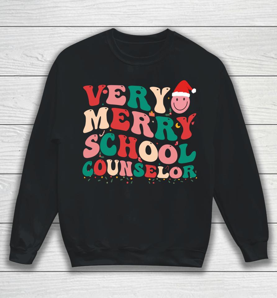 School Counselor Elf Christmas School Counselor Xmas Santa Sweatshirt