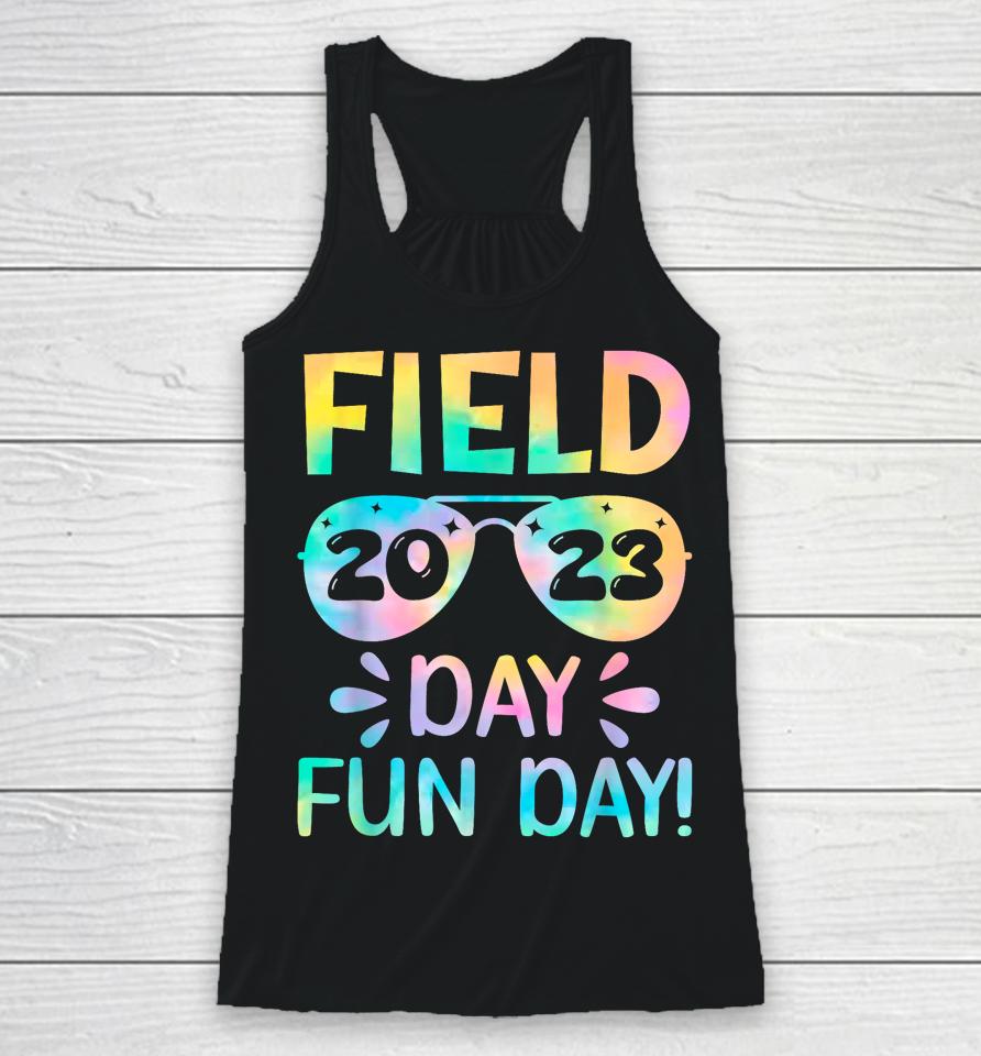 School Field Day Fun Tie Dye Field Day 2023 Teacher Kids Racerback Tank