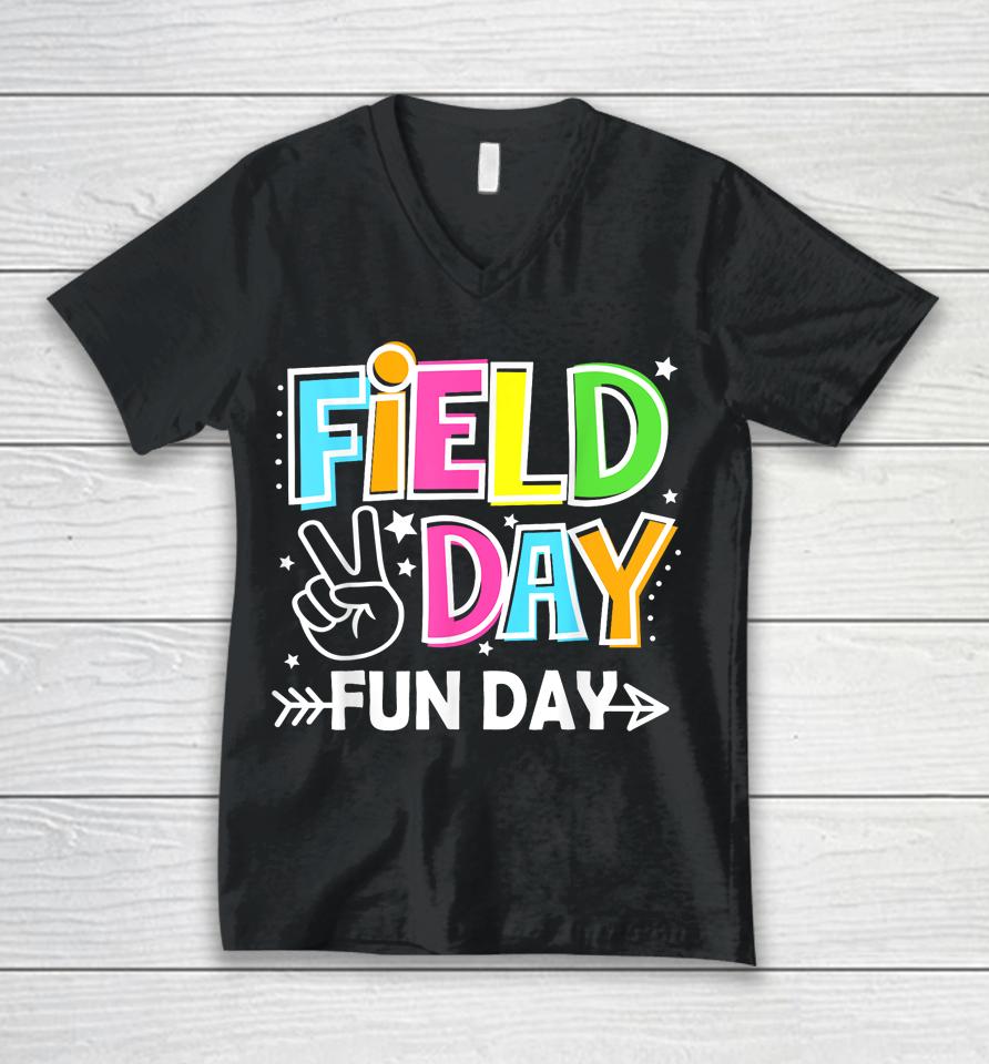 School Field Day Tie Dye Field Day 2023 Teachers Kids Unisex V-Neck T-Shirt