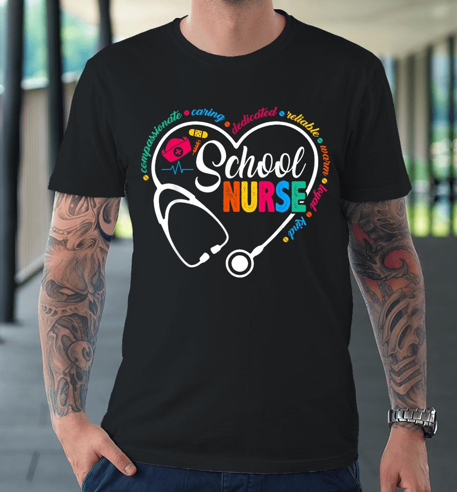 School Nurse Shirt Vintage Love Heart Nurse Life Premium T-Shirt