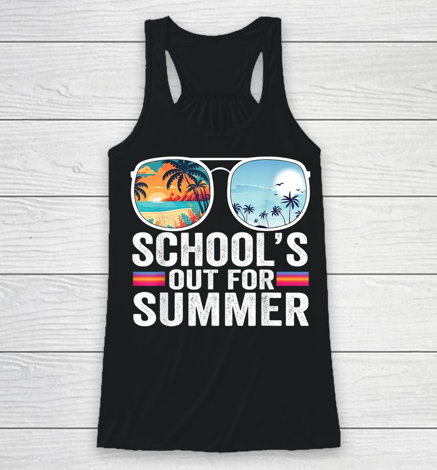Schools Out For Summer Glasses Last Day Of School Teacher Racerback Tank