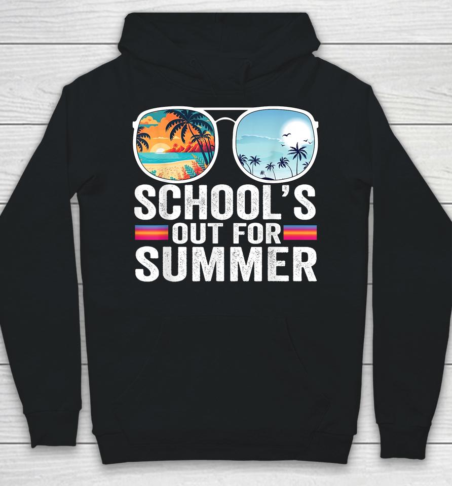 Schools Out For Summer Glasses Last Day Of School Teacher Hoodie