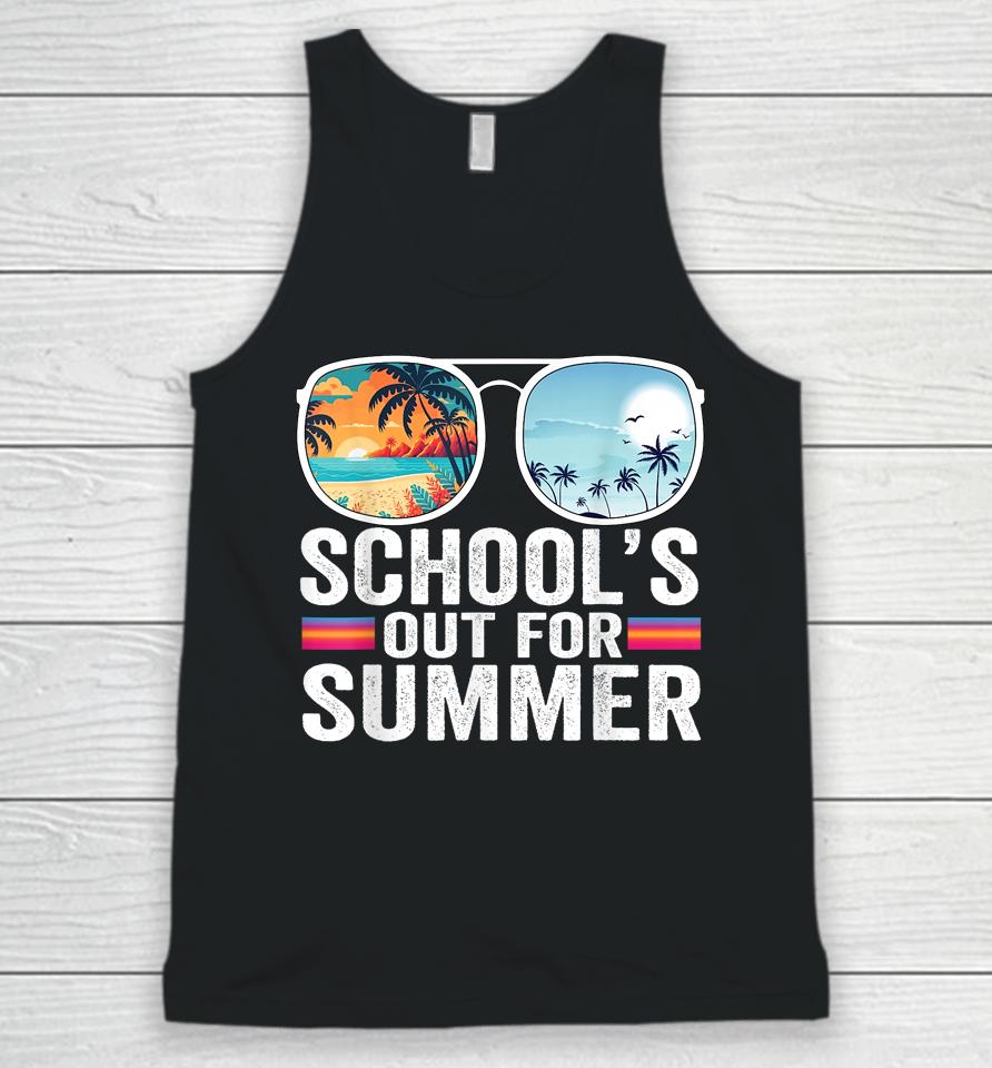 Schools Out For Summer Glasses Last Day Of School Teacher Unisex Tank Top
