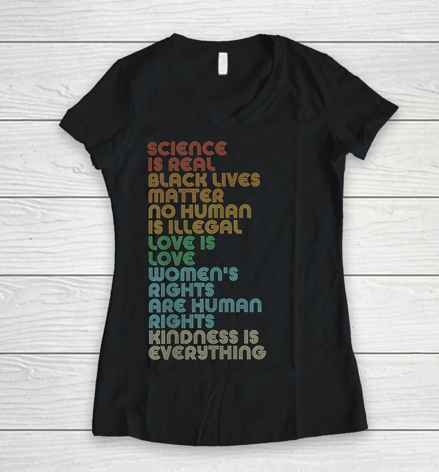Science Is Real Black Lives Matter Women V-Neck T-Shirt