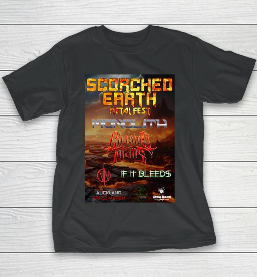 Scorched Earth Metal Fest Monolith Tour Fri 2 March 2024 Youth T-Shirt