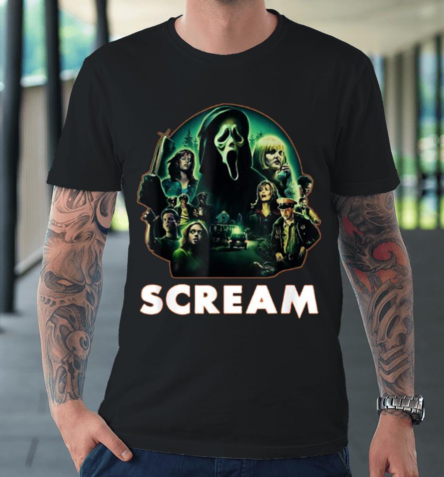 Scream Ghostface Creepy 80S Horror Movie Halloween Premium T-Shirt