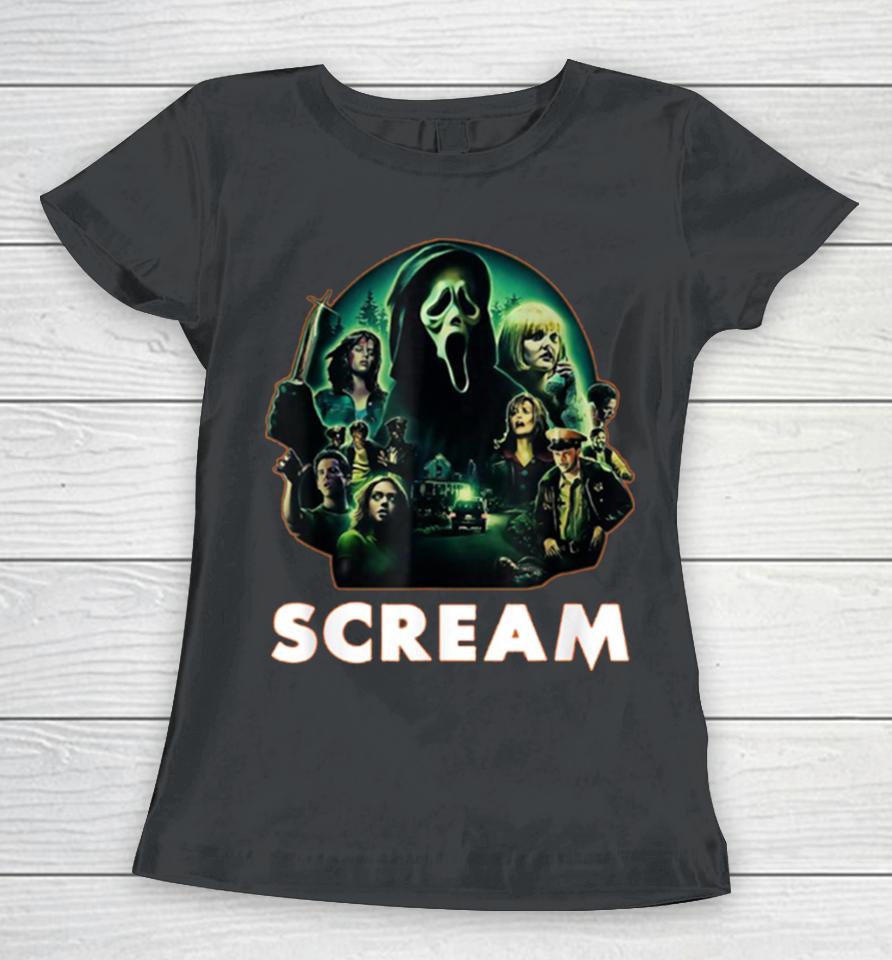 Scream Ghostface Creepy 80S Horror Movie Halloween Women T-Shirt